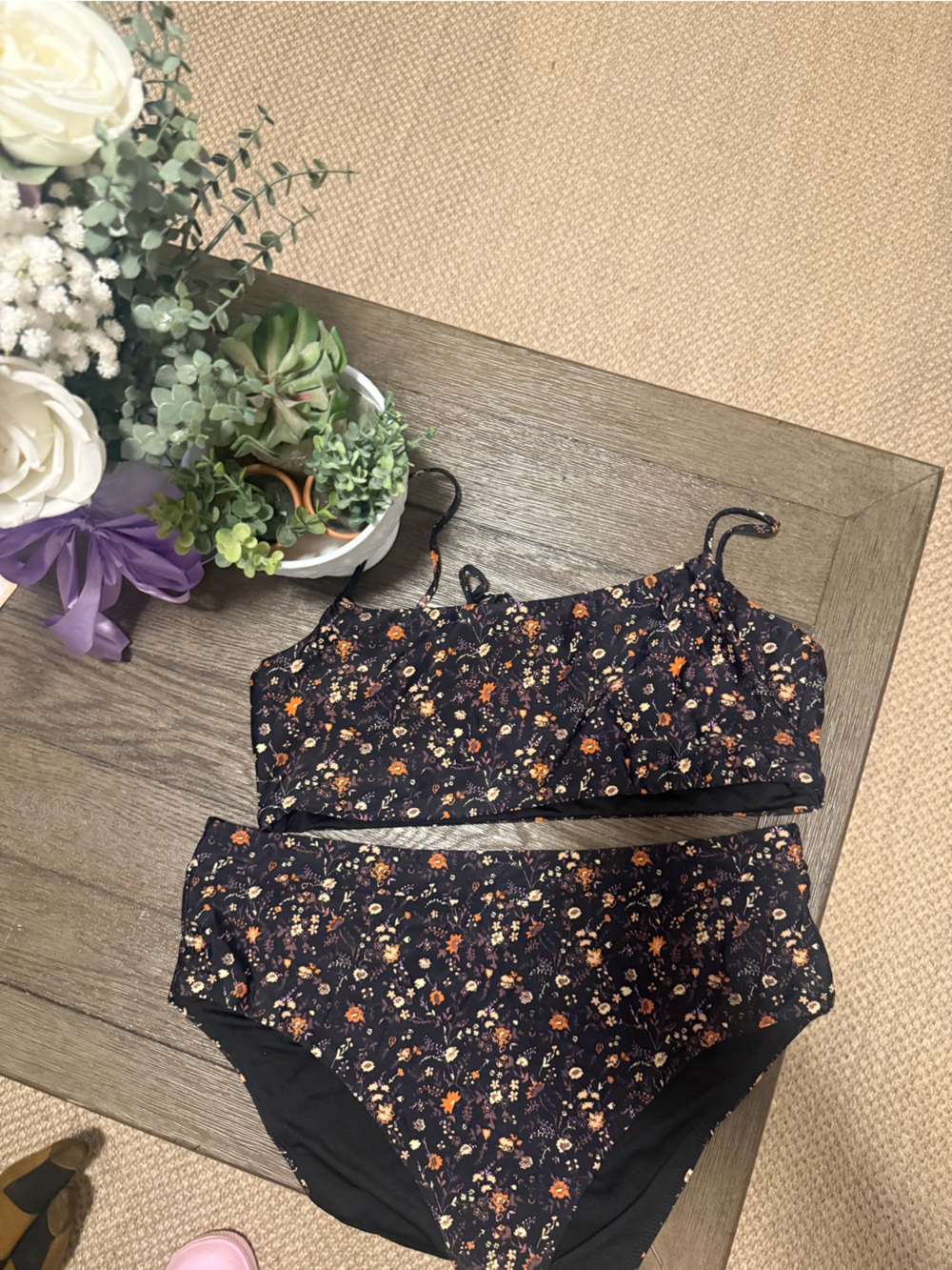 Madewell Black Floral Bikini